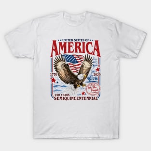 America 1776 Shirt | 250 Years Patriotic Eagle Christian Design T-Shirt